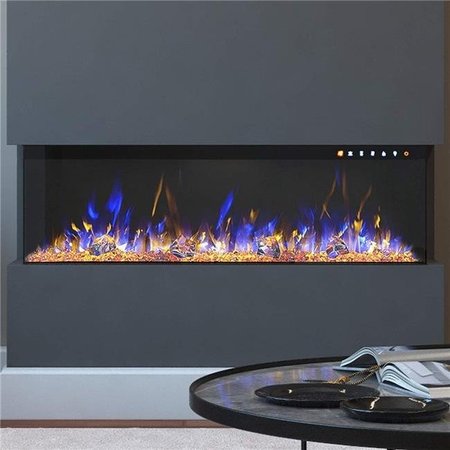REGAL FLAME Regal Flame LW3536 36 in. Spectrum Modern Linear Electric 3 Sided Wall Mounted Built-in Recessed Fireplace; 36.6 x 7.9 x 10.1 in. LW3536